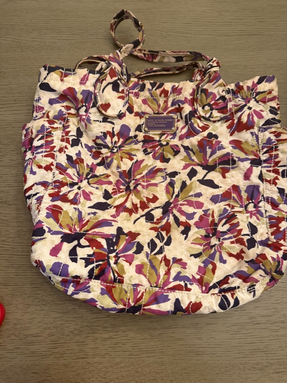 Marc by Marc Jacobs Floral Quilted Tote Bag in Cream Multi